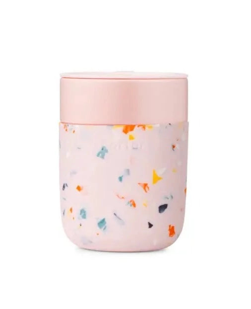 12 oz Terrazzo Porter Mug In Blush | 4.4" x 3" x 3" Food Safe Silicone