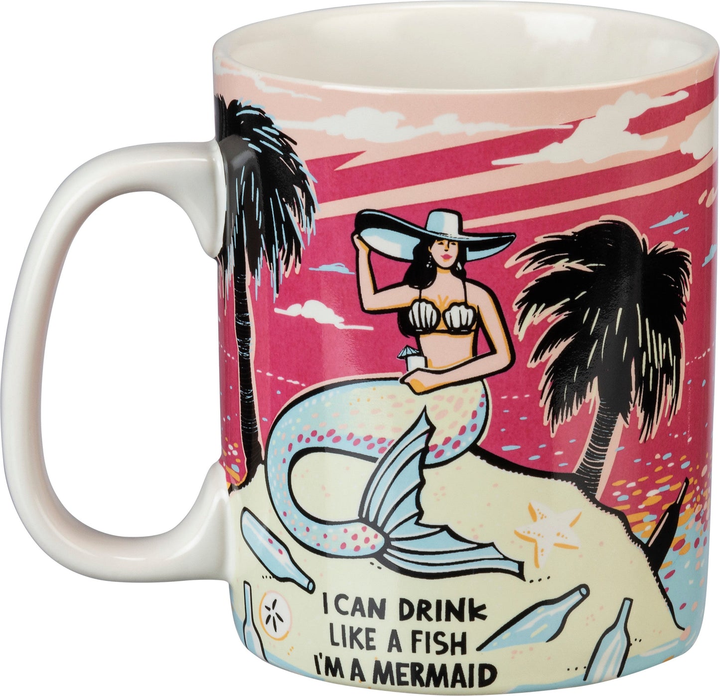 I Can Drink Like A Fish I'm A Mermaid Stoneware Coffee Mug | Pack of 4