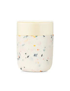 12 oz Terrazzo Porter Mug In Cream | 4.4" x 3" x 3" Food Safe Silicone