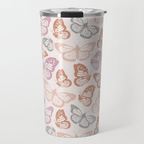 Orange and Pink Butterfly Travel Mug
