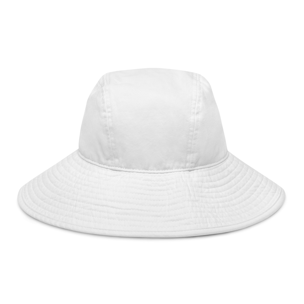 Wide brim bucket hat